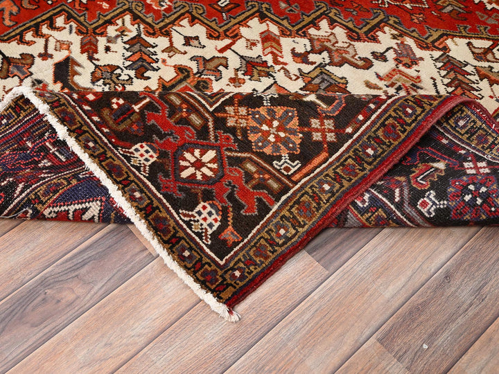 8'3" x 10'10" Vintage Hand Knotted Red Wool Rectangle Oriental Rug - MOA10285385