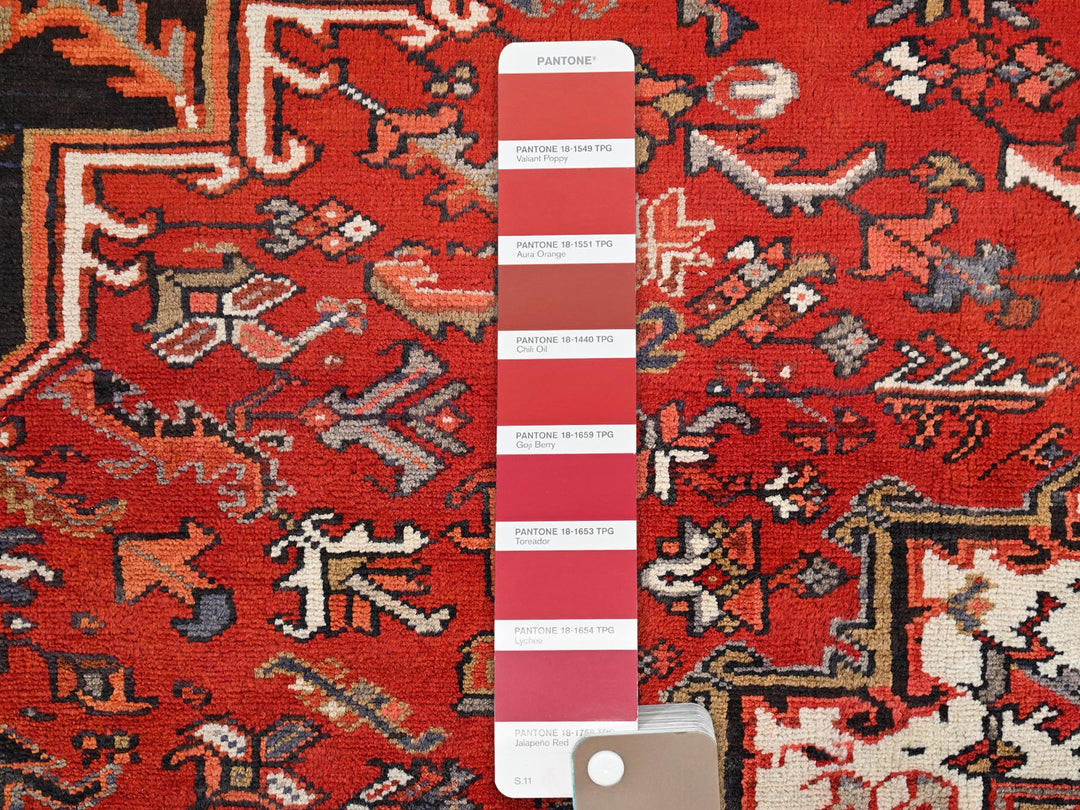 8'3" x 10'10" Vintage Hand Knotted Red Wool Rectangle Oriental Rug - MOA10285385