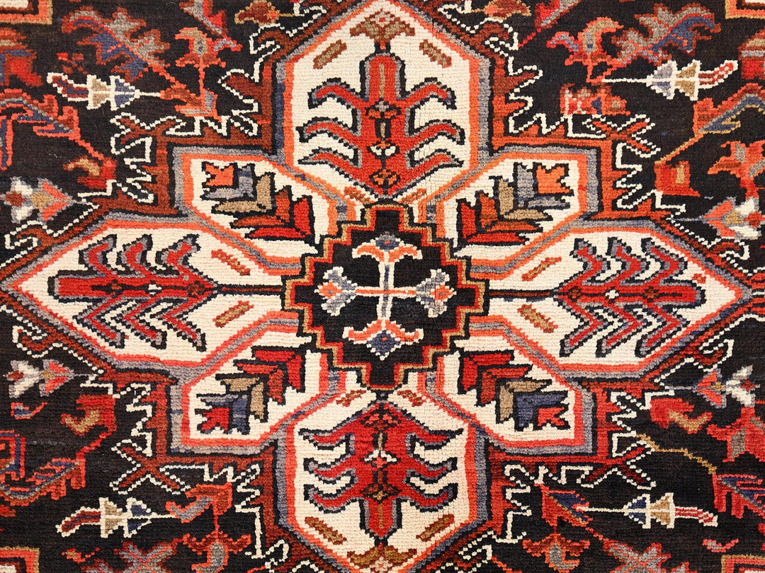 8'3" x 10'10" Vintage Hand Knotted Red Wool Rectangle Oriental Rug - MOA10285385