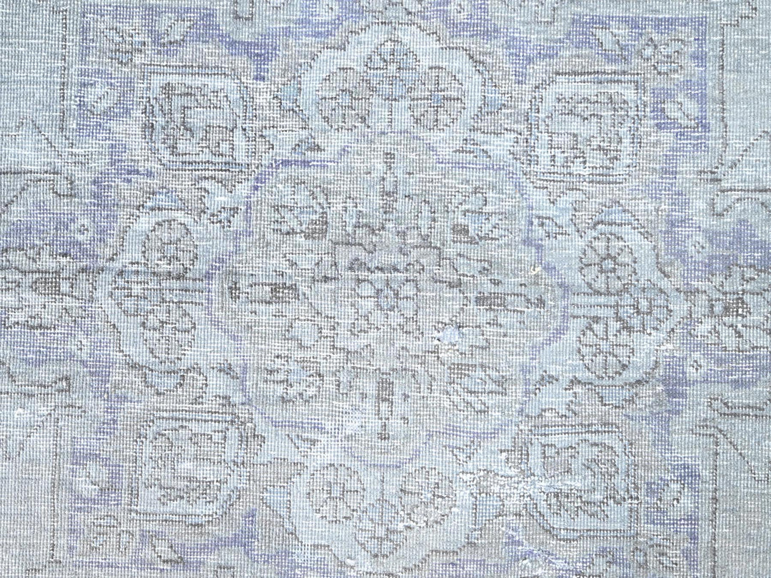 6'9" x 9'10" Vintage Hand Knotted Grey Wool Rectangle Oriental Rug - MOA10285397
