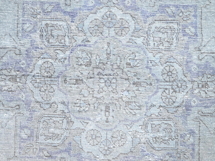 6'9" x 9'10" Vintage Hand Knotted Grey Wool Rectangle Oriental Rug - MOA10285397
