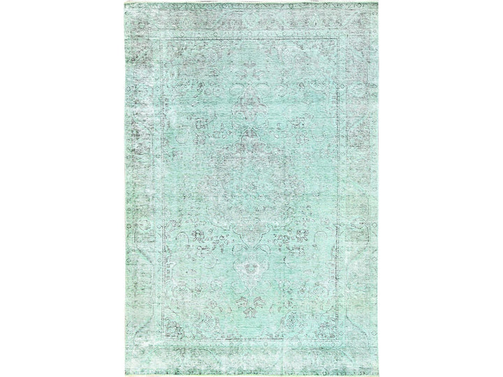 6'2" x 9'3" Vintage Hand Knotted Overdyed Wool Rectangle Oriental Rug - MOA10285398