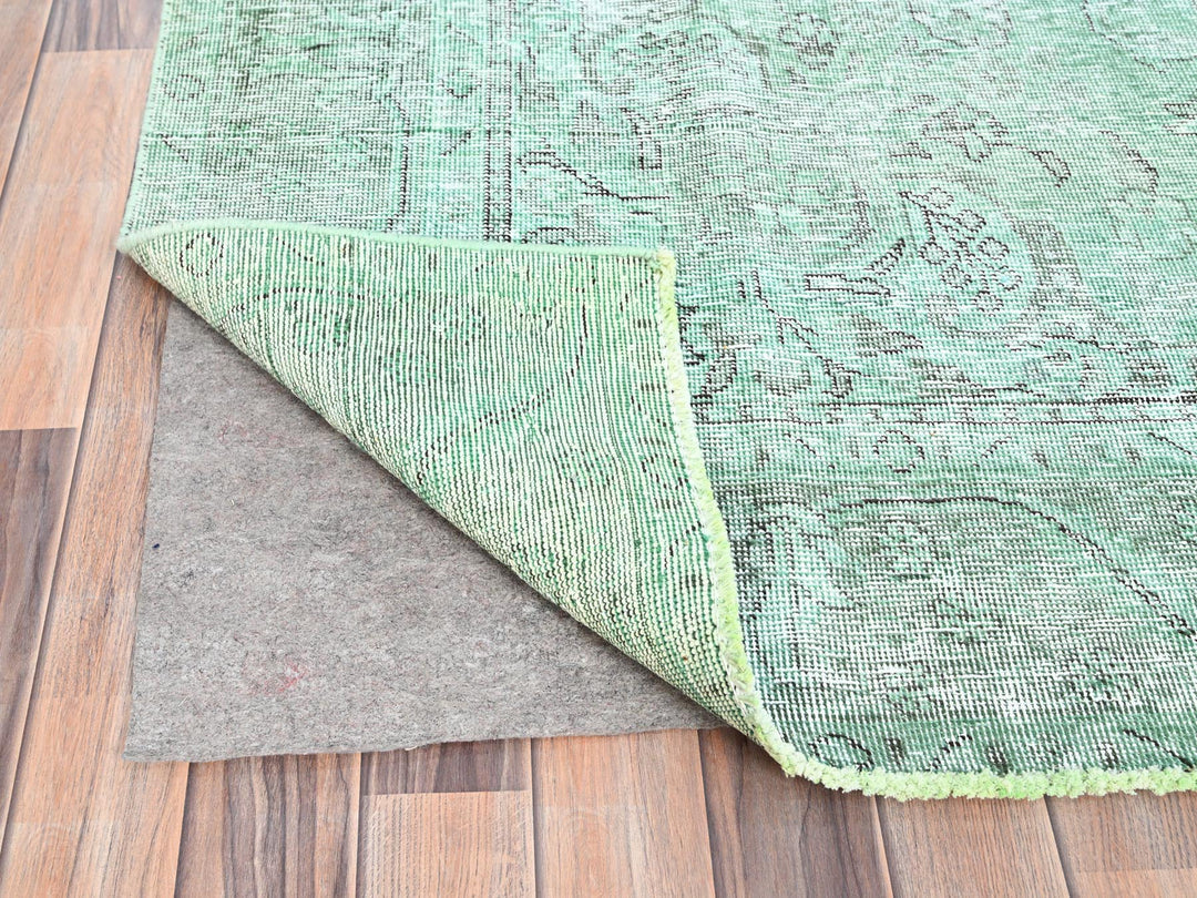 6'2" x 9'3" Vintage Hand Knotted Overdyed Wool Rectangle Oriental Rug - MOA10285398