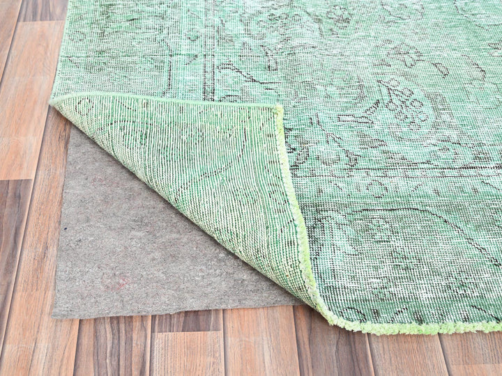 6'2" x 9'3" Vintage Hand Knotted Overdyed Wool Rectangle Oriental Rug - MOA10285398