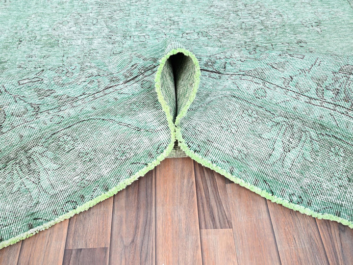 6'2" x 9'3" Vintage Hand Knotted Overdyed Wool Rectangle Oriental Rug - MOA10285398