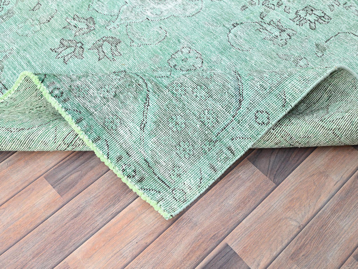 6'2" x 9'3" Vintage Hand Knotted Overdyed Wool Rectangle Oriental Rug - MOA10285398