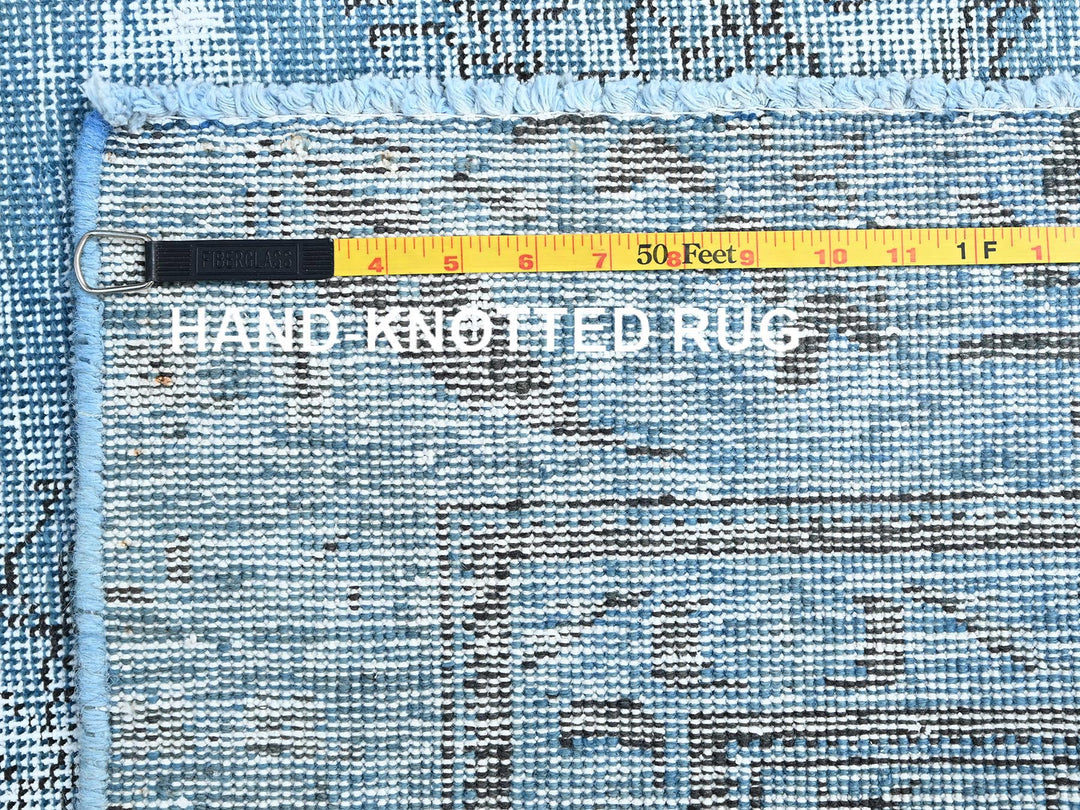 5'5" x 8'10" Vintage Hand Knotted Blue Wool Rectangle Oriental Rug - MOA10285405
