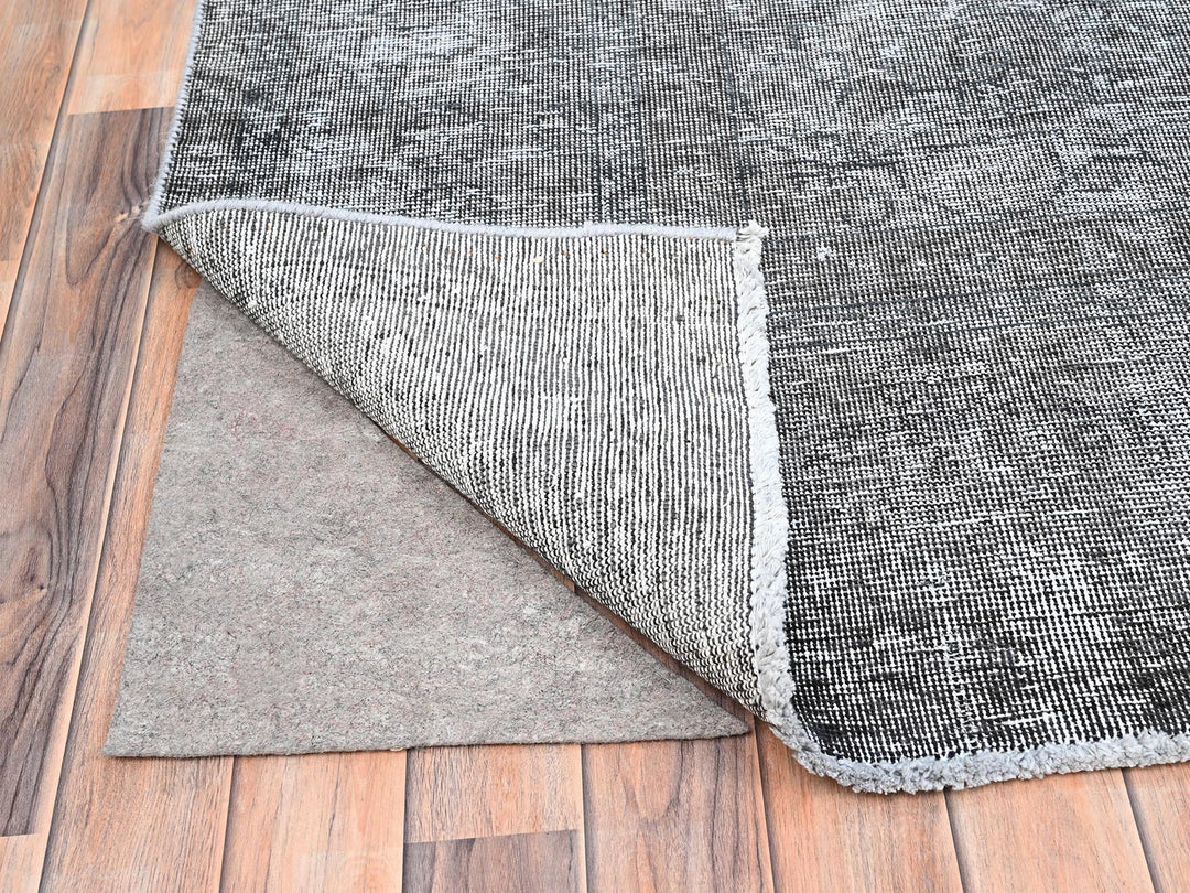 9'4" x 12'10" Vintage Hand Knotted Grey Wool Rectangle Oriental Rug - MOA10285406