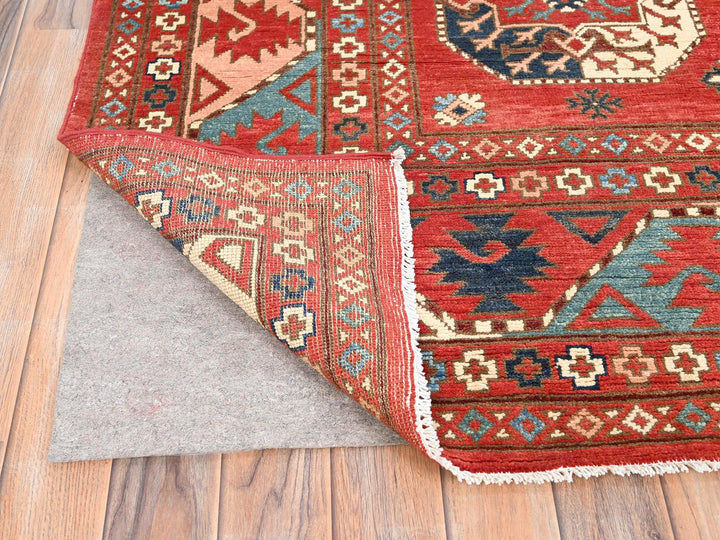 8'2" x 9'10" New Hand Knotted Red Wool Rectangle Oriental Rug - MOA10285416