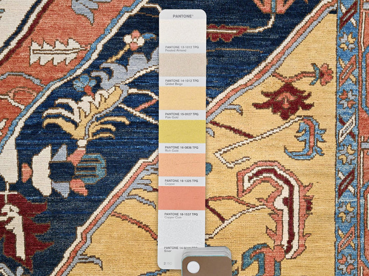 8'0" x 9'5" New Hand Knotted Blue Wool Rectangle Oriental Rug - MOA10285435