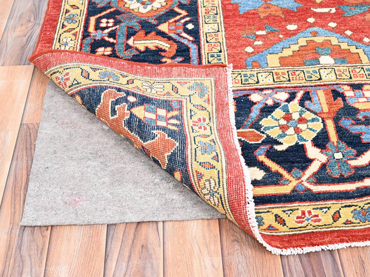 9'0" x 11'6" New Hand Knotted Red Wool Rectangle Oriental Rug - MOA10285436