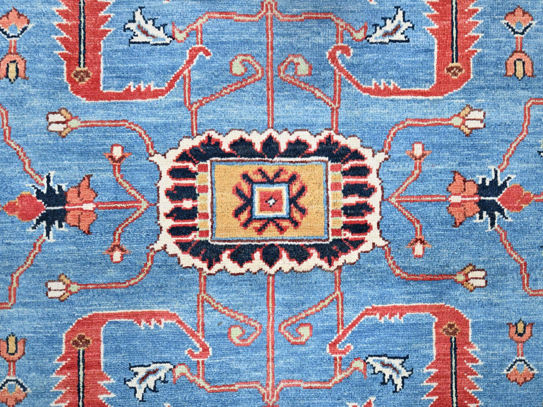 9'0" x 11'6" New Hand Knotted Blue Wool Rectangle Oriental Rug - MOA10285447