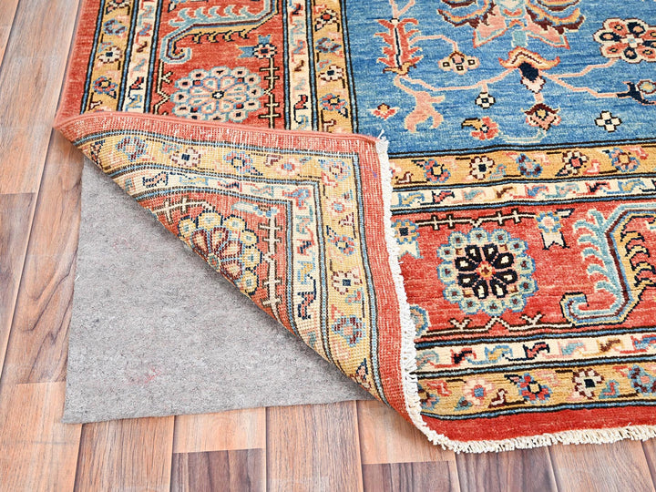 8'0" x 9'10" New Hand Knotted Orange Wool Rectangle Oriental Rug - MOA10285461