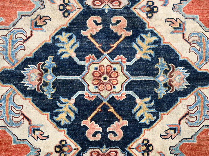 8'0" x 9'10" New Hand Knotted Orange Wool Rectangle Oriental Rug - MOA10285461