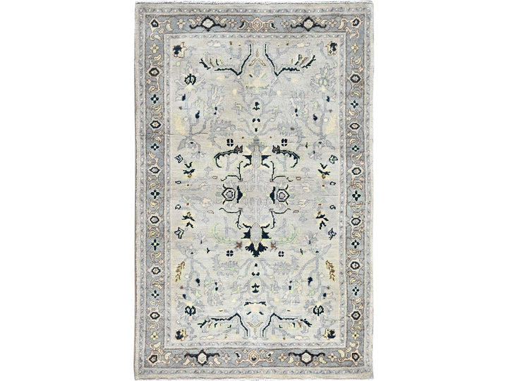 3'1" x 4'10" New Hand Knotted Blue Wool Rectangle Oriental Rug - MOA10285509