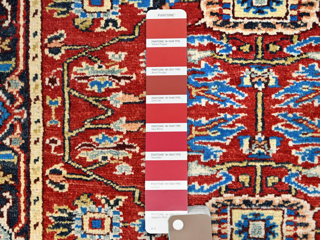 2'10" x 4'7" New Hand Knotted Red Wool Rectangle Oriental Rug - MOA10285511