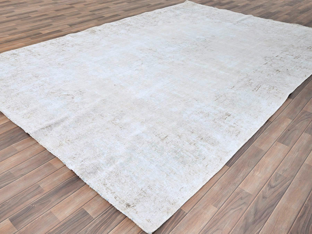 8'2" x 11'8" Vintage Hand Knotted Blue Wool Rectangle Oriental Rug - MOA10285523