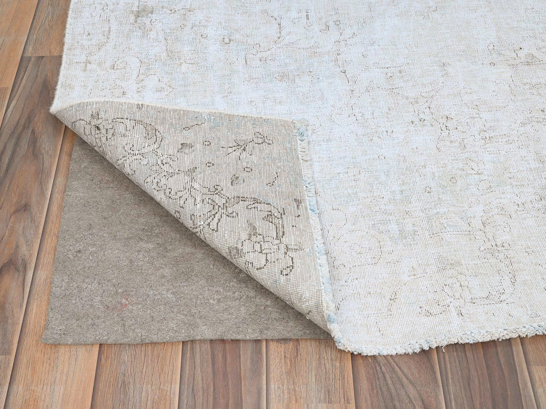 8'2" x 11'8" Vintage Hand Knotted Blue Wool Rectangle Oriental Rug - MOA10285523