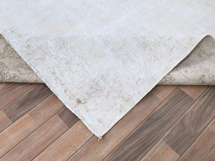 8'2" x 11'8" Vintage Hand Knotted Blue Wool Rectangle Oriental Rug - MOA10285523