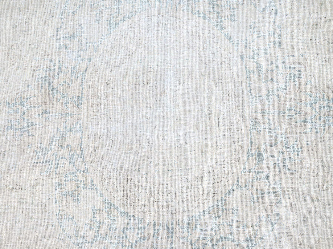 9'4" x 12'3" Vintage Hand Knotted Ivory Wool Rectangle Oriental Rug - MOA10285525