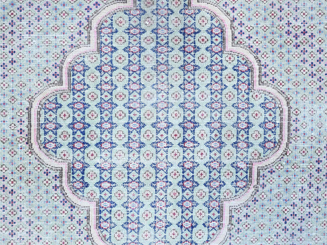 7'9" x 10'1" Vintage Hand Knotted Blue Wool Rectangle Oriental Rug - MOA10285531