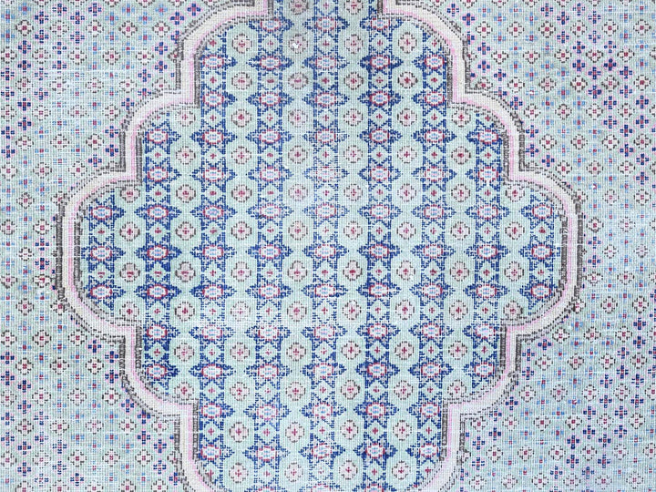 7'9" x 10'1" Vintage Hand Knotted Blue Wool Rectangle Oriental Rug - MOA10285531