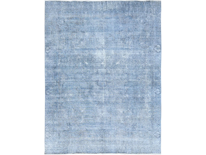 9'0" x 11'8" Vintage Hand Knotted Overdyed Wool Rectangle Oriental Rug - MOA10285539