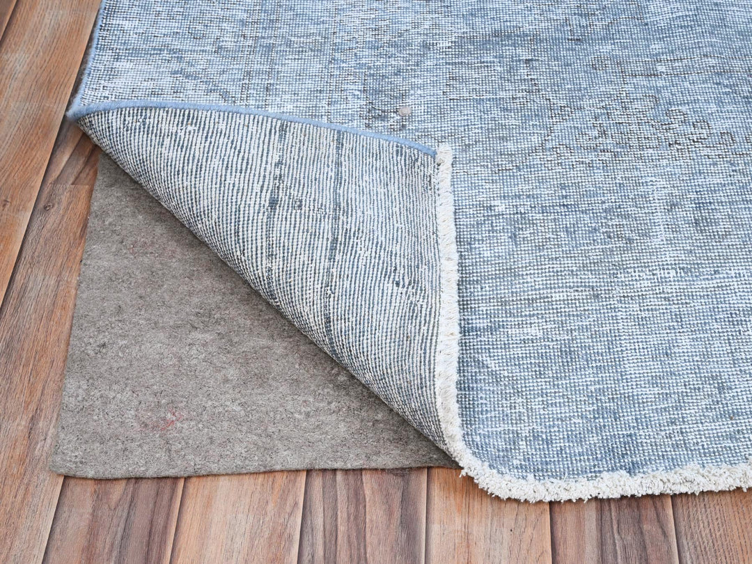 9'0" x 11'8" Vintage Hand Knotted Overdyed Wool Rectangle Oriental Rug - MOA10285539