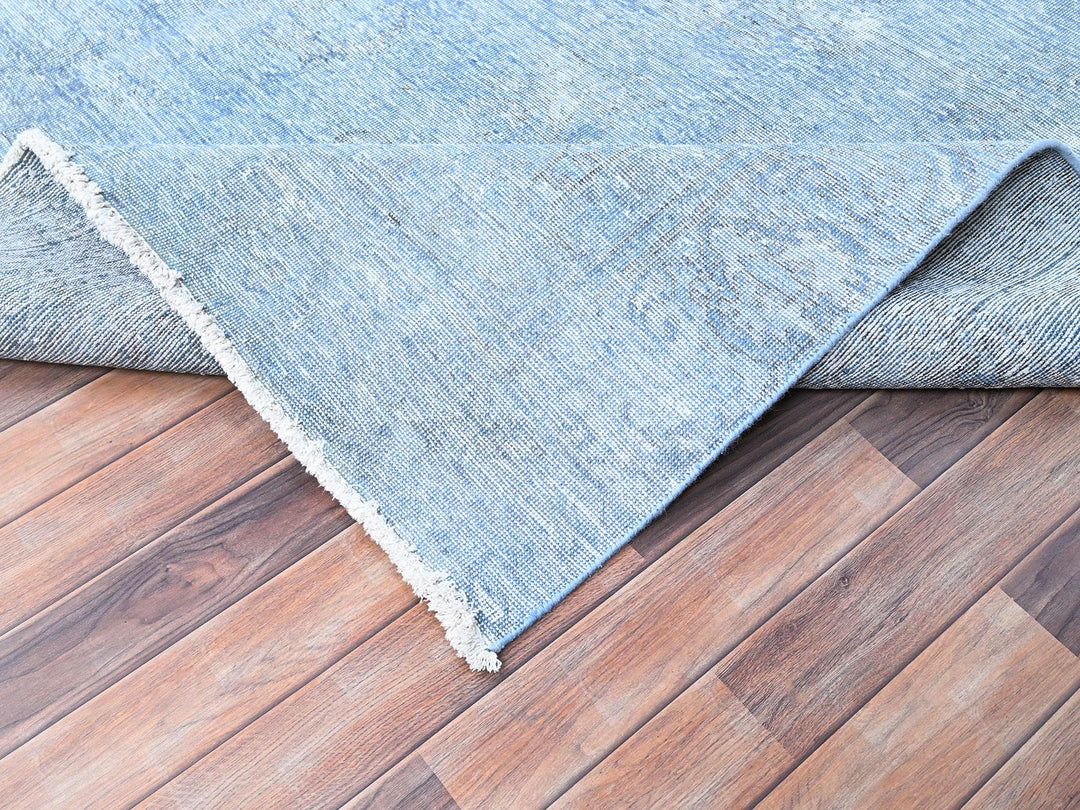 9'0" x 11'8" Vintage Hand Knotted Overdyed Wool Rectangle Oriental Rug - MOA10285539