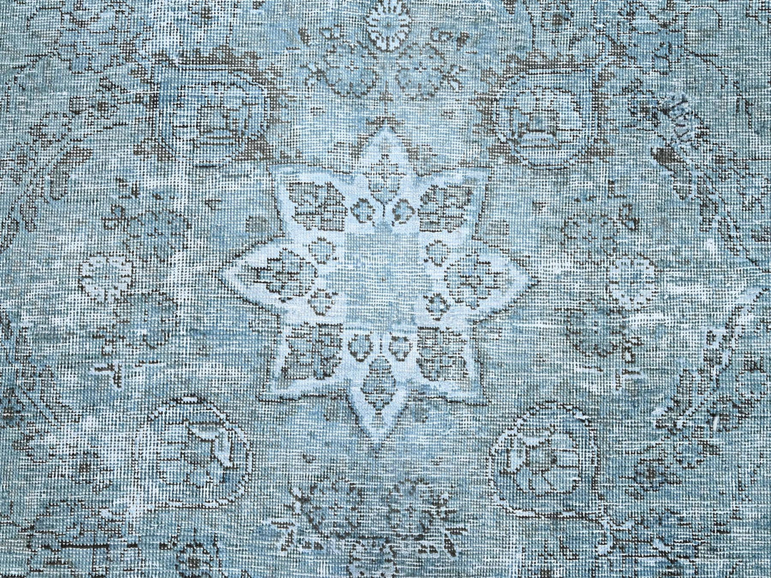 7'1" x 10'7" Vintage Hand Knotted Blue Wool Rectangle Oriental Rug - MOA10285540