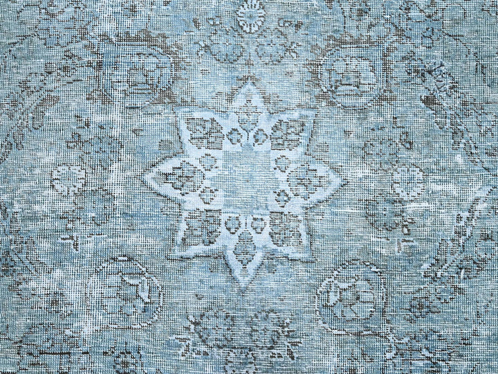 7'1" x 10'7" Vintage Hand Knotted Blue Wool Rectangle Oriental Rug - MOA10285540