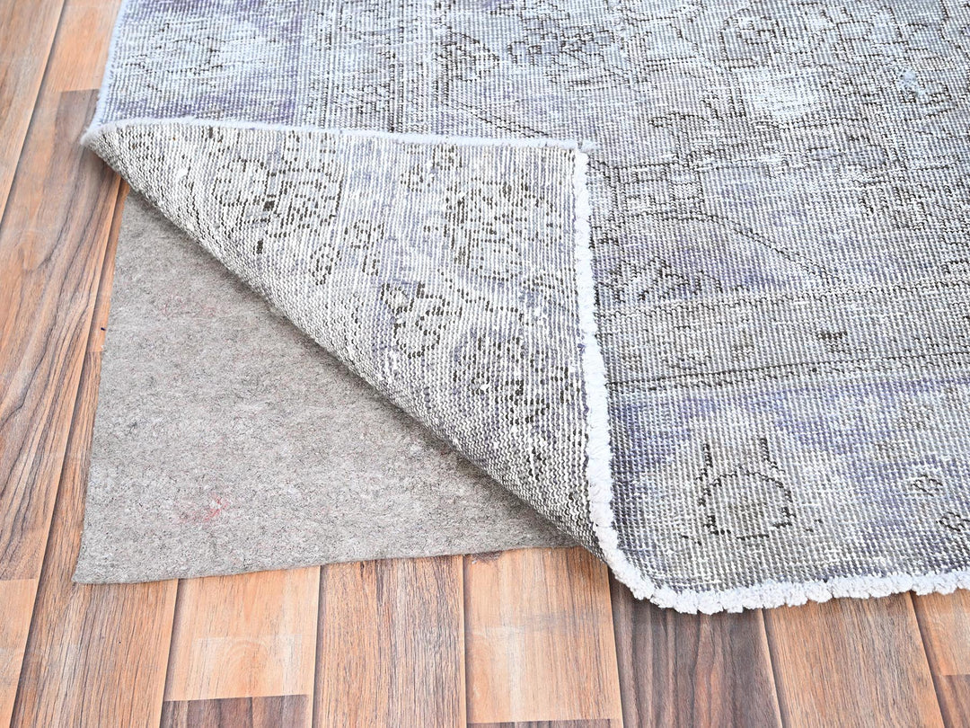 7'1" x 10'4" Vintage Hand Knotted Purple Wool Rectangle Oriental Rug - MOA10285541