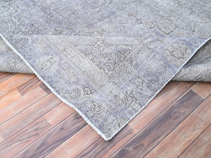 7'1" x 10'4" Vintage Hand Knotted Purple Wool Rectangle Oriental Rug - MOA10285541