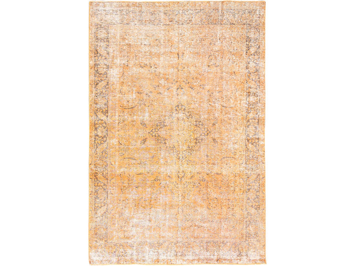6'5" x 10'0" Vintage Hand Knotted Orange Wool Rectangle Oriental Rug - MOA10285542