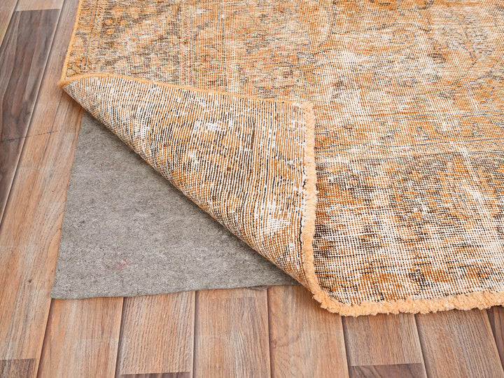 6'5" x 10'0" Vintage Hand Knotted Orange Wool Rectangle Oriental Rug - MOA10285542