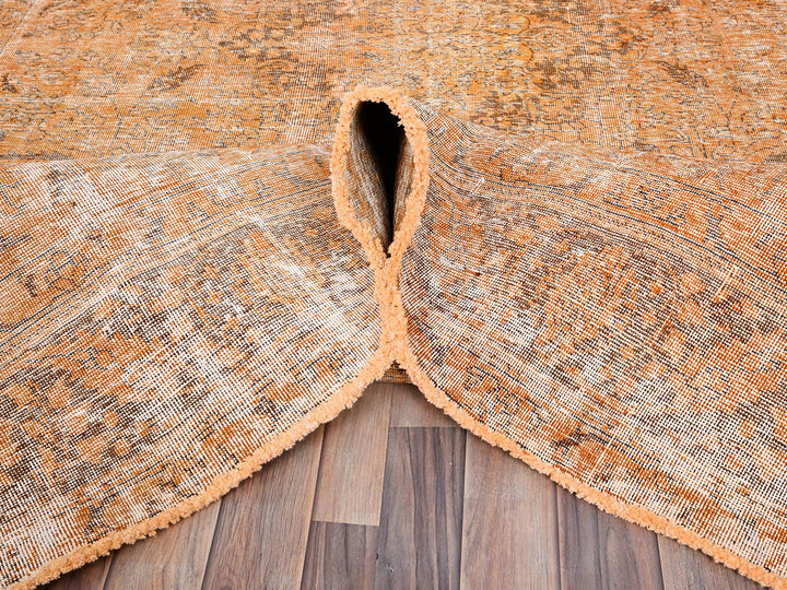 6'5" x 10'0" Vintage Hand Knotted Orange Wool Rectangle Oriental Rug - MOA10285542