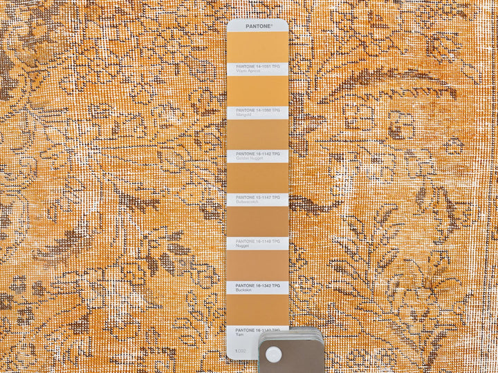 6'5" x 10'0" Vintage Hand Knotted Orange Wool Rectangle Oriental Rug - MOA10285542