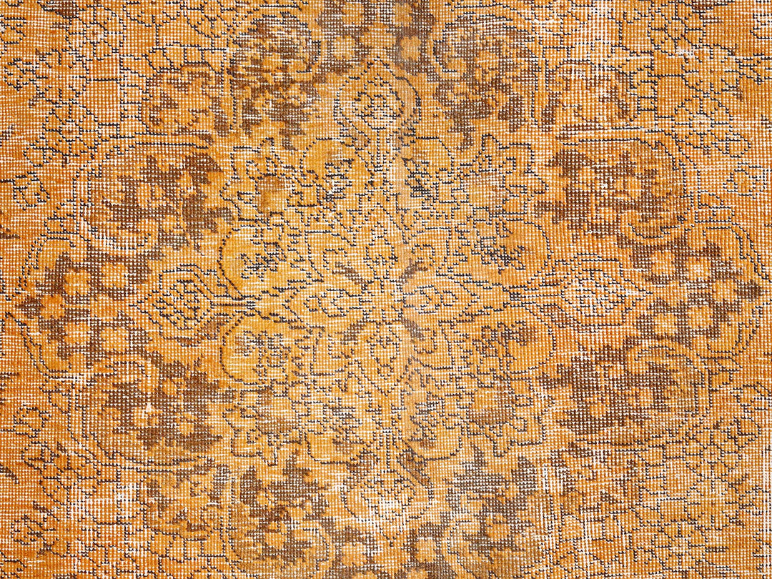 6'5" x 10'0" Vintage Hand Knotted Orange Wool Rectangle Oriental Rug - MOA10285542