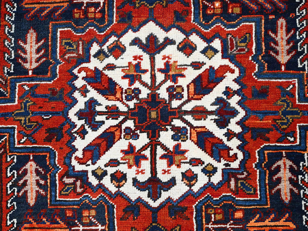 8'5" x 10'9" Vintage Hand Knotted Red Worn Wool Rectangle Oriental Rug - MOA10285572