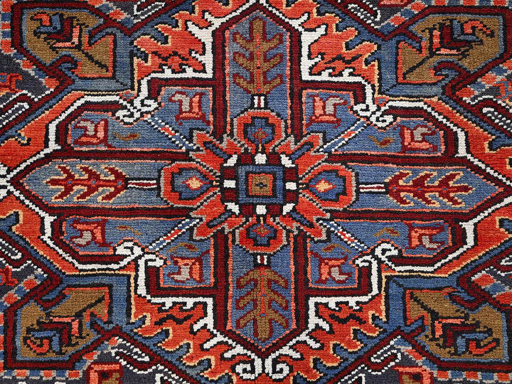 8'1" x 11'1" Vintage Hand Knotted Red Worn Wool Rectangle Oriental Rug - MOA10285581