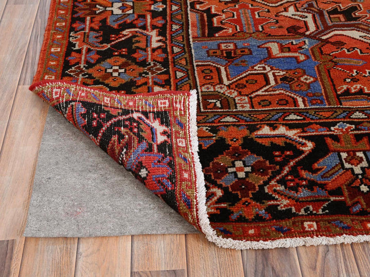 10'1" x 13'2" Vintage Hand Knotted Red Worn Wool Rectangle Oriental Rug - MOA10285589