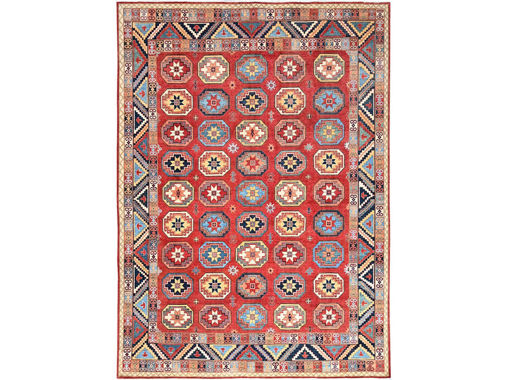 10'0" x 13'10" New Hand Knotted Red Wool Rectangle Oriental Rug - MOA10285590