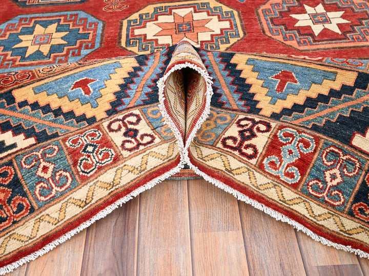 10'0" x 13'10" New Hand Knotted Red Wool Rectangle Oriental Rug - MOA10285590