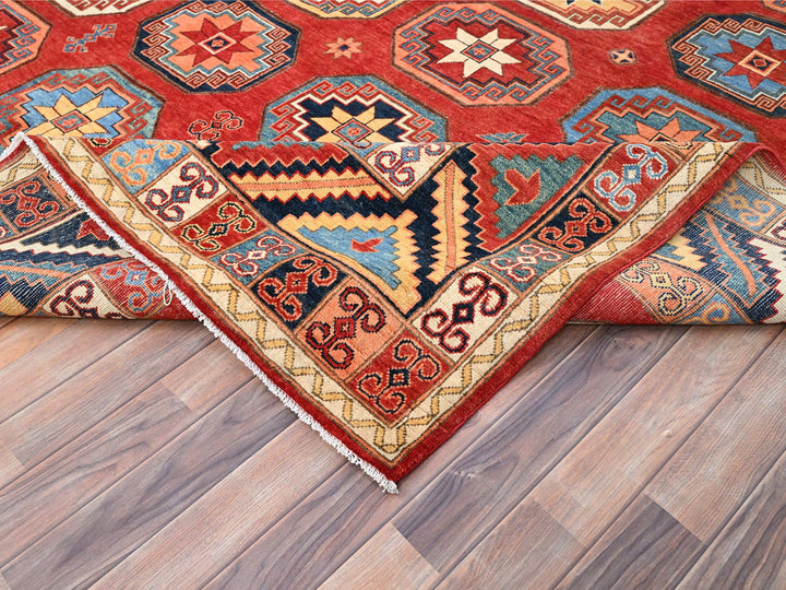 10'0" x 13'10" New Hand Knotted Red Wool Rectangle Oriental Rug - MOA10285590