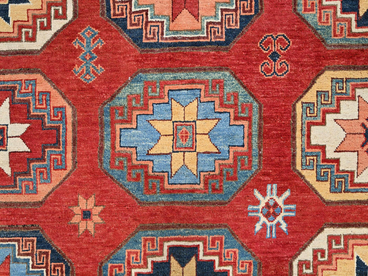 10'0" x 13'10" New Hand Knotted Red Wool Rectangle Oriental Rug - MOA10285590