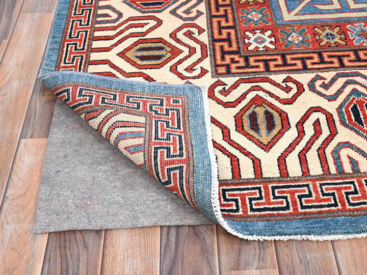 9'1" x 11'9" New Hand Knotted Blue Wool Rectangle Oriental Rug - MOA10285596