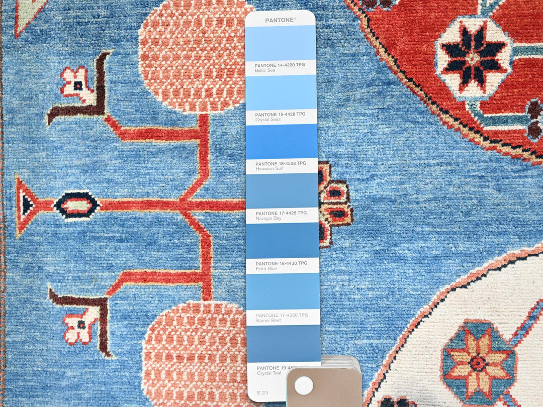 9'1" x 11'9" New Hand Knotted Blue Wool Rectangle Oriental Rug - MOA10285596