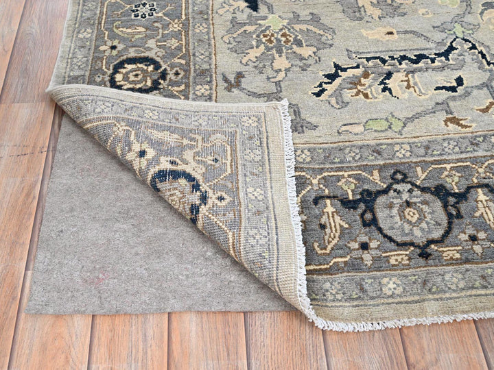 6'0" x 8'9" New Hand Knotted Grey Wool Rectangle Oriental Rug - MOA10285611