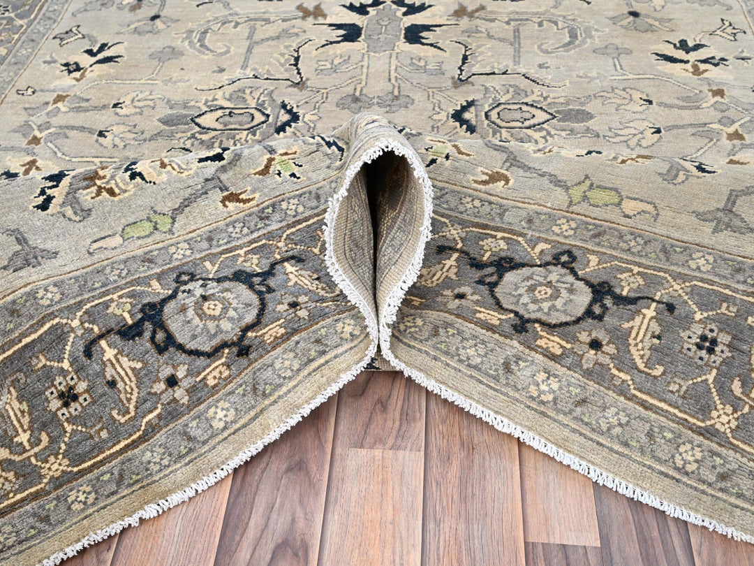 6'0" x 8'9" New Hand Knotted Grey Wool Rectangle Oriental Rug - MOA10285611