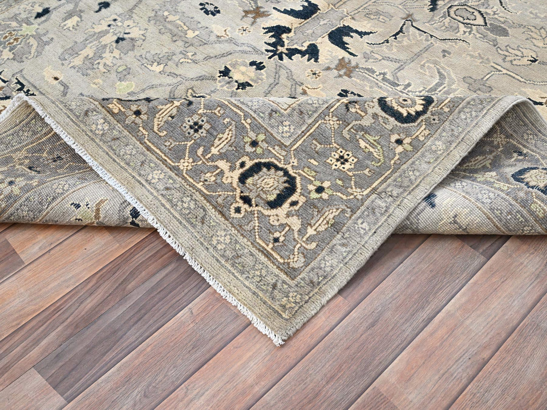 6'0" x 8'9" New Hand Knotted Grey Wool Rectangle Oriental Rug - MOA10285611